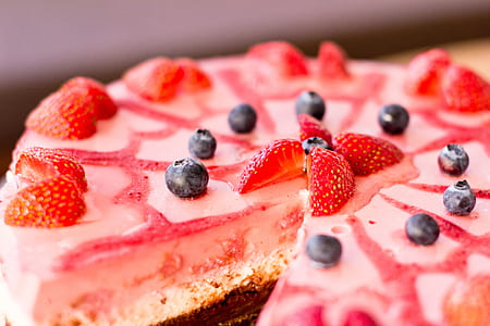 closeup photo of cake with strawberry toppings thumbnail