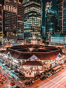 aerial photo of cityscape at nighttime thumbnail