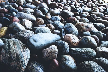 Pebbles and rocks on the beach thumbnail