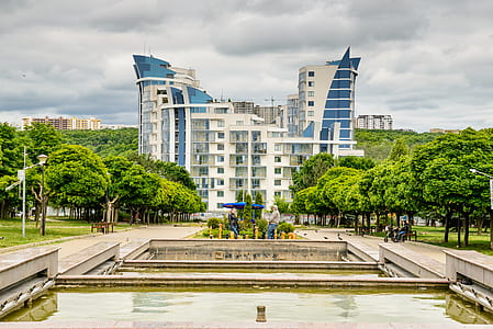 Blue and White Building thumbnail
