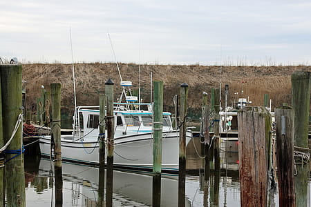 Fishing boats moored at a dock in Point Pleasant New Jersey. thumbnail