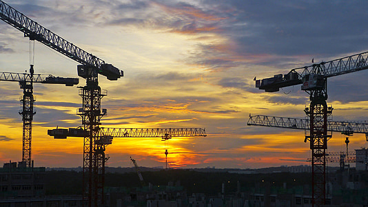 construction crane during sunset thumbnail