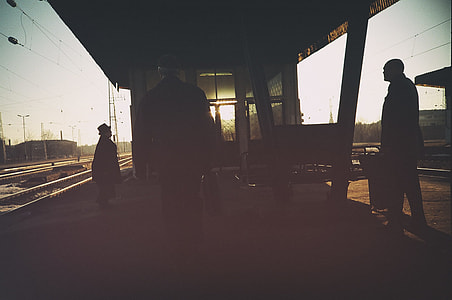 Walking People Silhouettes at Station thumbnail