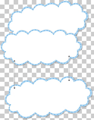 Page layout , Blue border cartoon clouds, white and blue clouds wall decor PNG clipart