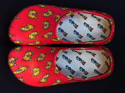 pair red-and-yellow slip-on shoes thumbnail