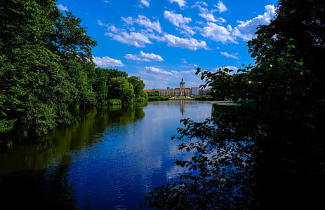 water, clouds, trees, lake thumbnail