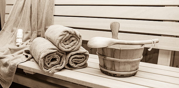 wooden bucket on bench thumbnail