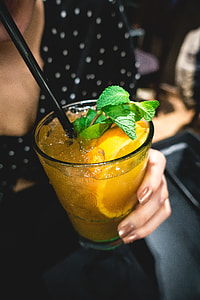 Orange juice drink with mint thumbnail