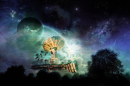 planet under black sky illustration thumbnail