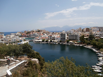 View of the port at Agios Nikolaos, Greece thumbnail