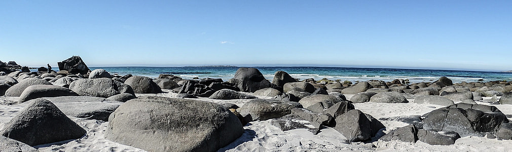 black rocks on beachfront thumbnail