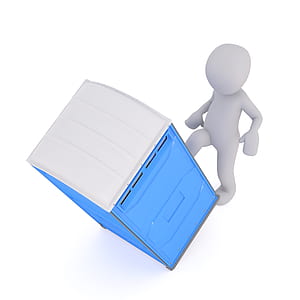 person kick blue box illustration thumbnail