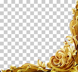 Pattern, European gold frame PNG clipart