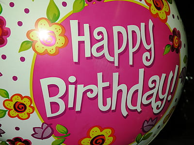 pink and multicolored floral happy birthday! decor thumbnail