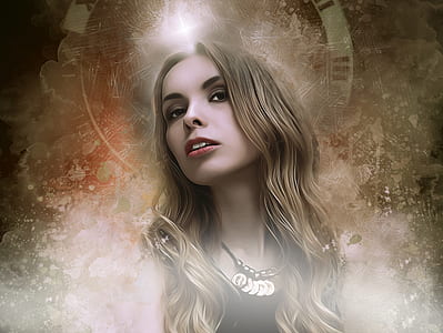 woman in black sleeveless shirt 3D wallpaper thumbnail