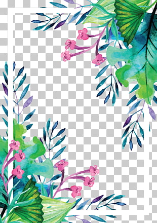 Euclidean , Summer plant watercolor hand painted border, painting of flowers photo frame PNG clipart