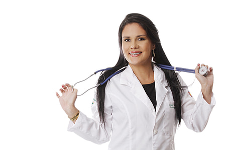woman in white dress shirt holding stethoscope thumbnail