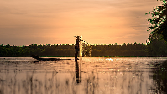 person holding fish net and stick thumbnail