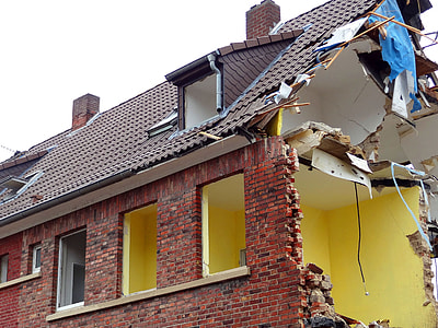 wrecked brown brick building thumbnail