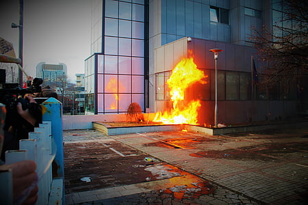 time-lapse photography of burning building thumbnail