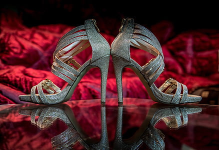 gray leather open-toe sandals on glass surface thumbnail