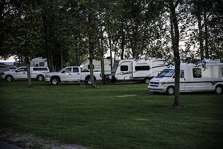 Trailers at the RV Camp at J.W. Wells State Park, Michigan thumbnail