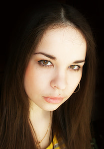 woman wearing yellow crew-neck shirt thumbnail