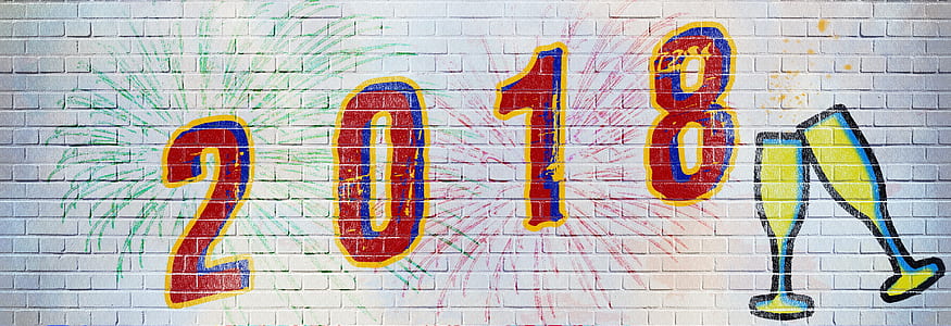 2018 painted on white wall thumbnail