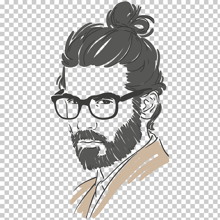 Long Hair Hair Care Male Drawing Hand Painted Man Man Wearing