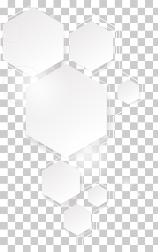 Black and white Pattern, Hexagonal base map of Science and Technology, hexagonal tile graphic PNG clipart