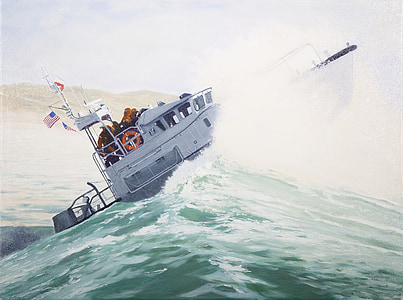 white boat and sea wave at the sea thumbnail