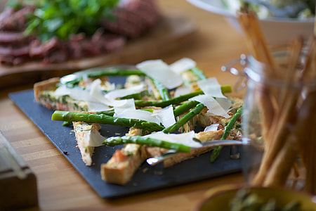 platter of salad on top of brown table selective focus photography thumbnail