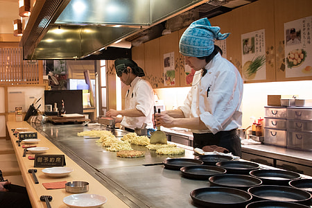 two man cooking on commercial griddle thumbnail