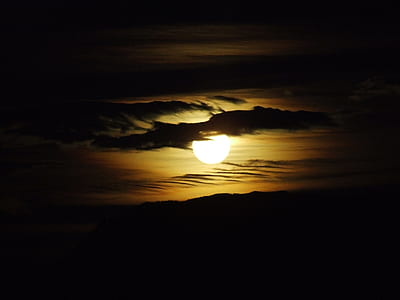 silhouette of mountain during nighttime thumbnail