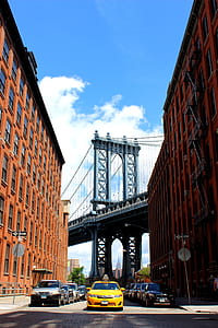 gray cable bridge under blue sky thumbnail
