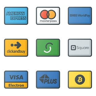 Payment Methods svg vector icon sets