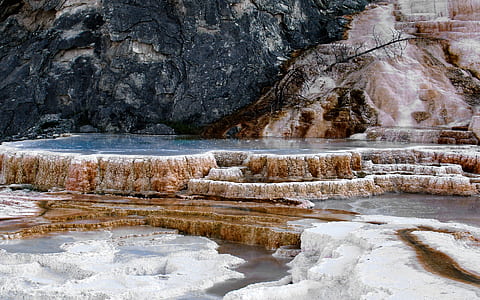 water on rock formation at daytime thumbnail