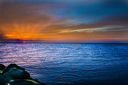 sea, dawn, landscape, nature thumbnail
