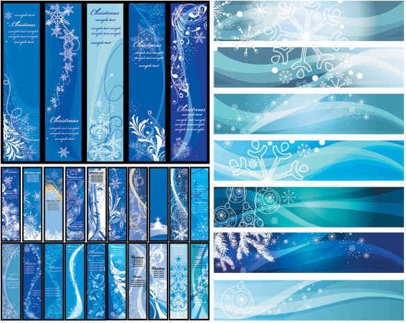 Blue Christmas Vector Banners Background Eps File Free Graphics
