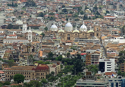 aerial view of brown cathedral in city thumbnail