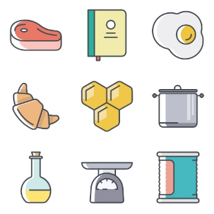 Kitchen svg vector icon sets