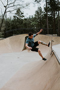 man doing skateboard tricks on ramp thumbnail