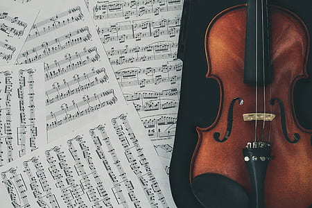 photo of brown violin and music notes thumbnail