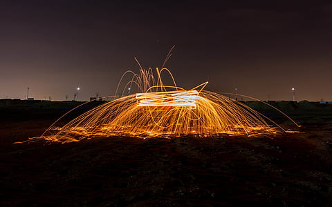 time-lapsed photography of orange fireworks thumbnail