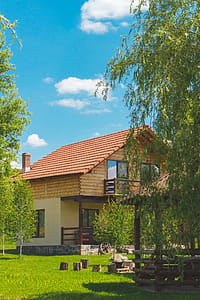 Brown and Beige Painted House Surrounded by Trees and Grass Field thumbnail