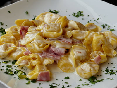 ham and corn dish on plate closeup photo thumbnail