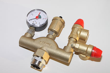white gauge with gold pipe and valve thumbnail