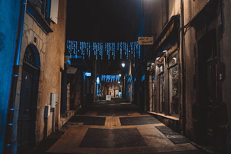 alleyway with bunting flags thumbnail