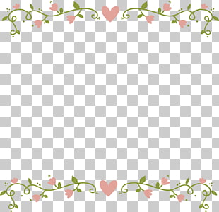 Pink flowers , Love pink flower border, pink heart illustration PNG clipart