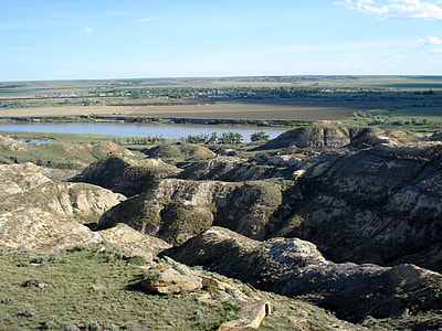 Town of Terry seen from a butte in Montana thumbnail